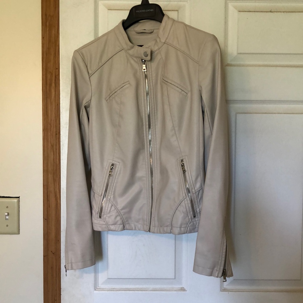 Faux leather jacket - off white